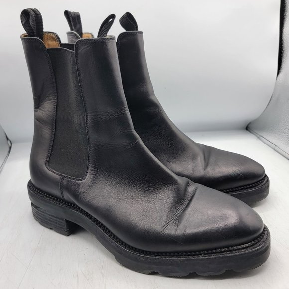 Alexander Wang Andy Cut Out Leather Chelsea Boots size 38.5 Pull On Almond Toe - Picture 1 of 15